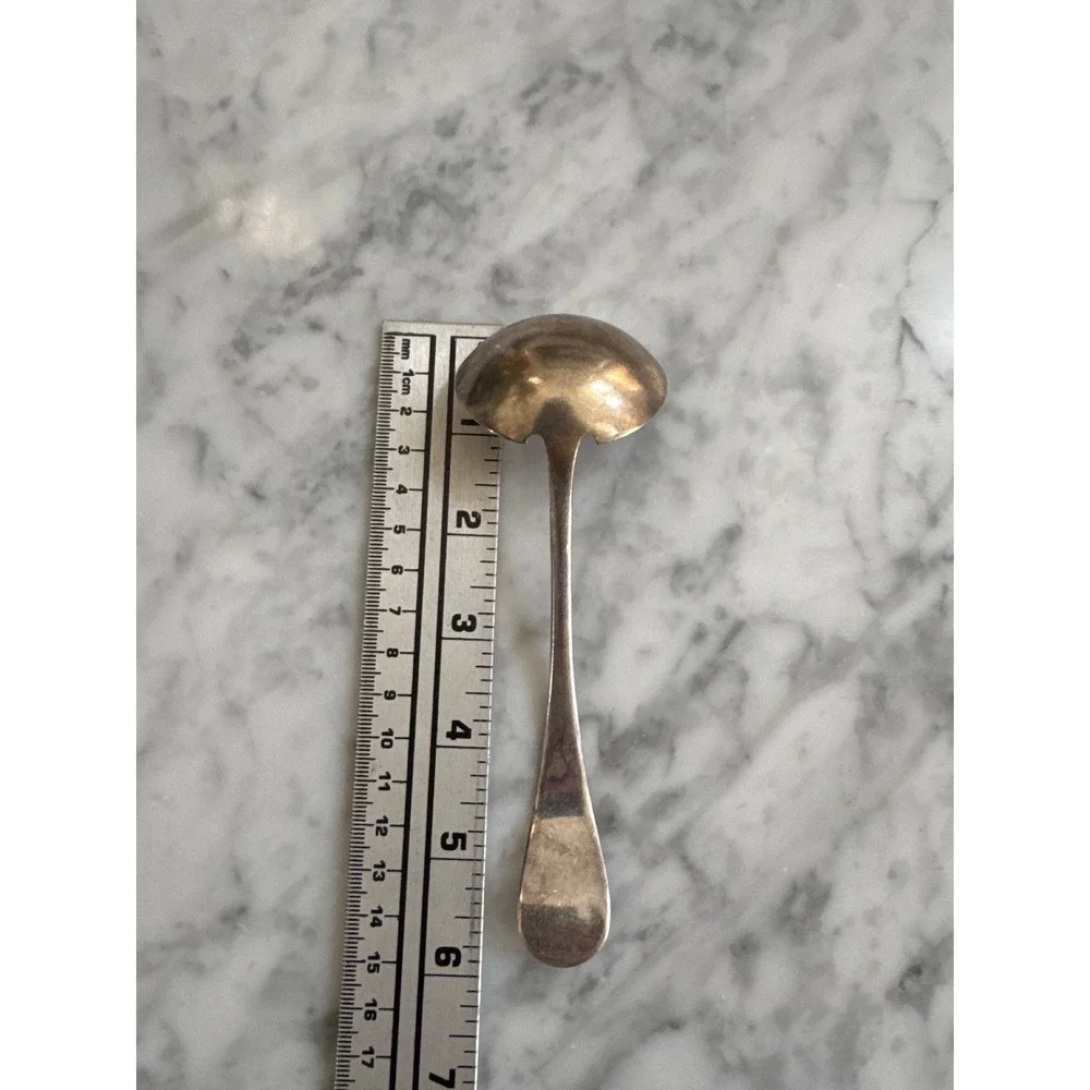Antique AF Towle & Son Silverplate Cream Ladle Engraved Nellie XXS Pre-1902